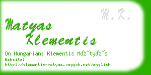 matyas klementis business card